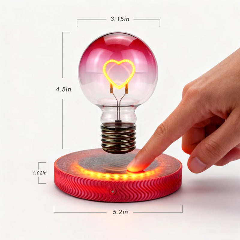 Levitating Light Heart Bulb - Magnetic Levitation Love Led Light Bulb