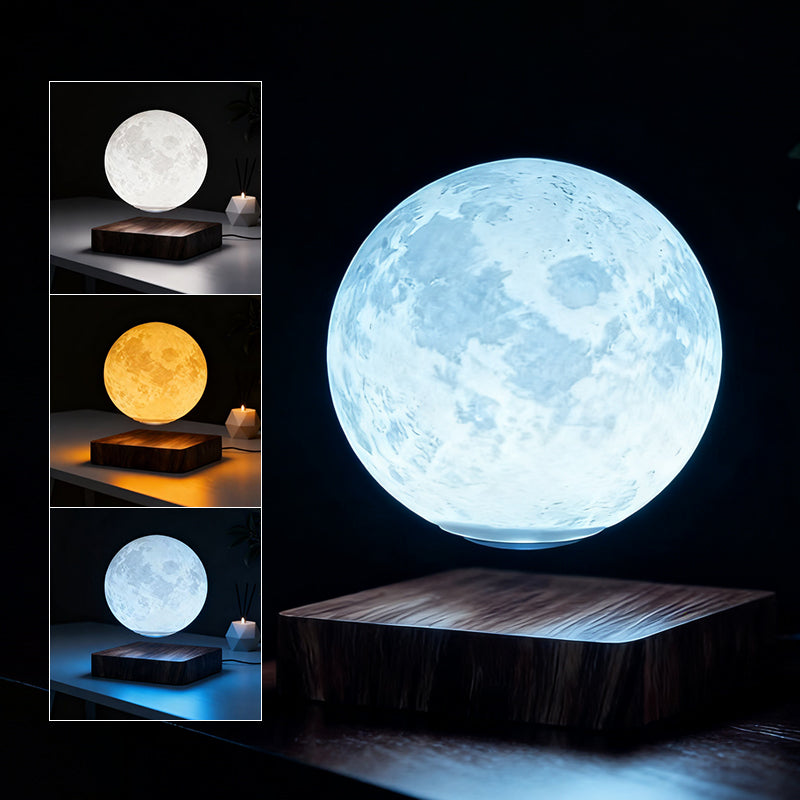Magnetic Floating Moon Lamp - Levitating 3D Whimsical Night Light with 3 Color Modes